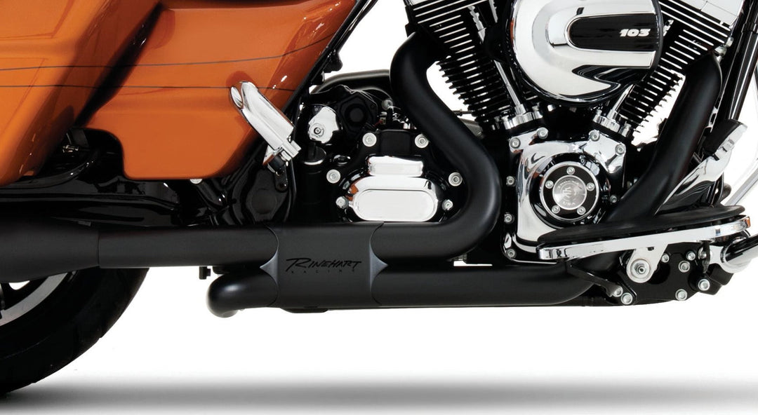 Slimline Duals Header with Baffles for Harley Touring